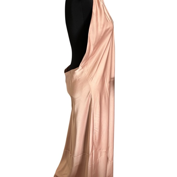 Show Me Your MuMu Jasmine Halter Maxi Dress Luxe Satin Formal Apricot Size XL - Picture 6 of 12
